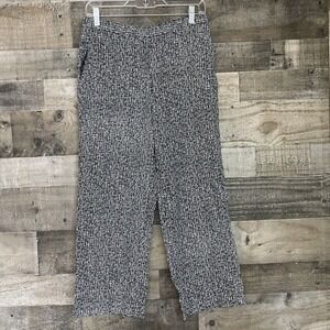 Alfred Dunner Womens Pants Size 12 Petite Black & White‎ Pull On Crop Straight